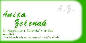 anita zelenak business card